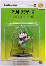 A Luigi from Super Mario Brothers packaged action figure