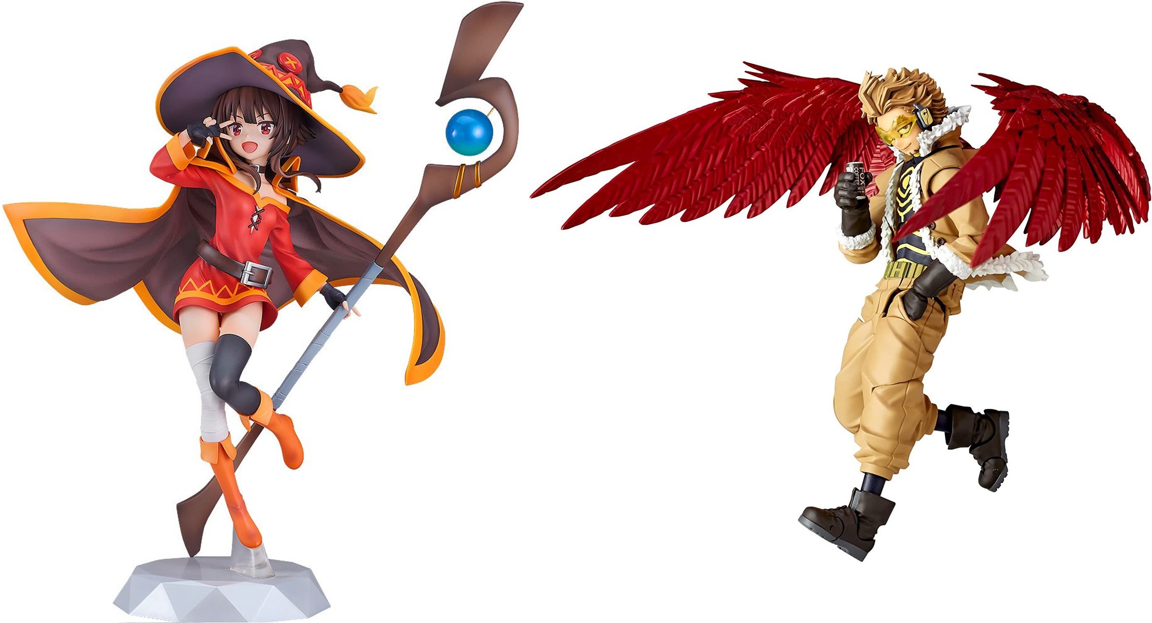 Megumin and Hawks japanese anime figures